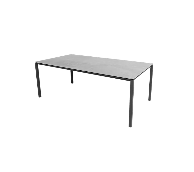 Pure dining table, 200x100 cm van Cane-line in Lava grey, aluminium, Fossil grey, ceramic – productfoto