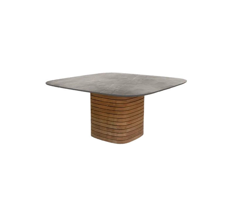 Mellow dining table, square von Cane-line in Teak, Taupe, Ceramic w/rounded corners – Produktfoto