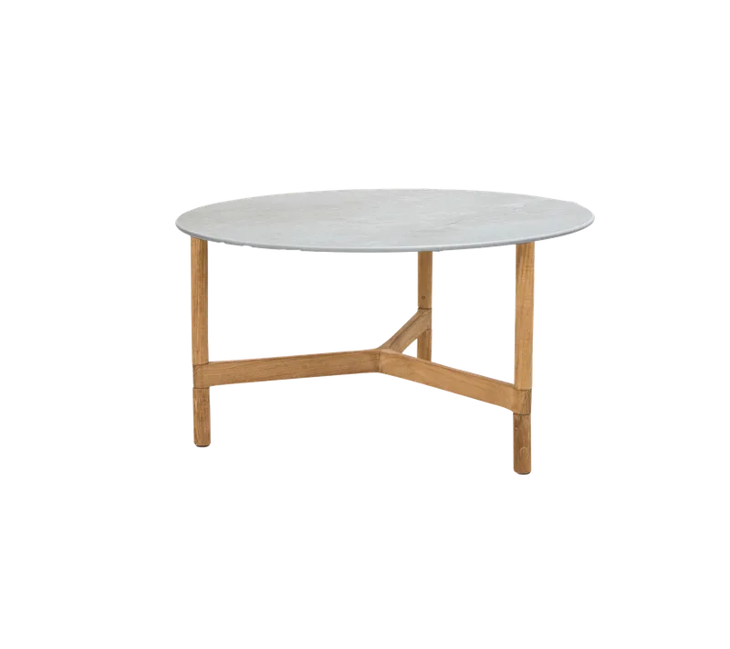 Twist coffee table, medium by Cane-line in Teak, Fossil grey, ceramic – product photo
