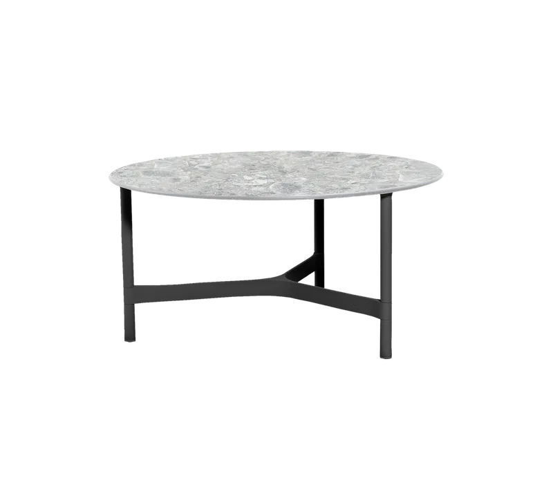 Twist coffee table, large von Cane-line in Lava grey, aluminium, Multi colour, ceramic – Produktfoto