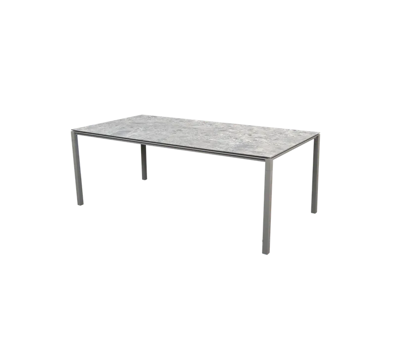Pure dining table, 200x100 cm by Cane-line in Taupe, aluminium, Multi colour, ceramic – product photo
