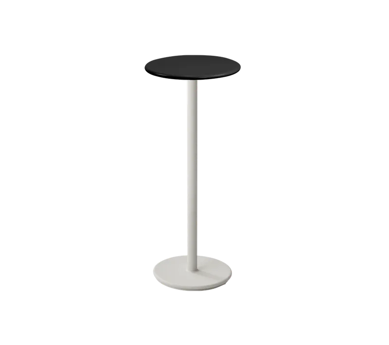 Go bar table dia. 45 cm van Cane-line in Sand, Aluminium, Lava grey, semi glossy aluminium – productfoto