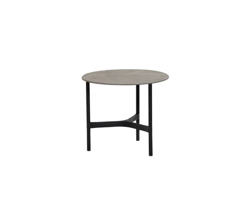 Twist coffee table, small von Cane-line in Lava grey, aluminium, Taupe, Ceramic – Produktfoto
