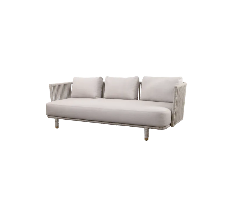 Moments 3-seater sofa by Cane-line in Sand, string open Soft Rope incl. sand AirTouch w/QuickDry & Airflow – product photo