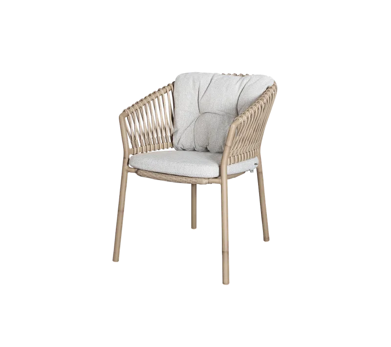 Ocean chair de Cane-line en Natural, aluminium w/natural, medium round sticks Weave, Light brown, Wove – photo du produit