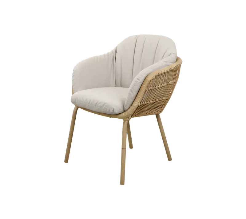 Stay chair, stackable by Cane-line in Natural, small round core Weave w/aluminium, Sand, Natté w/QuickDry & Airflow – product photo