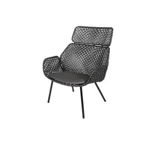 Vibe highback chair van Cane-line in Black/graphite, small cross peel Weave, Black, Natté – productfoto 2 van 2