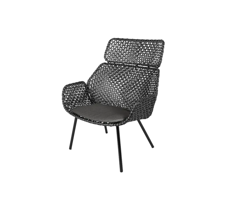 Vibe highback chair van Cane-line in Black/graphite, small cross peel Weave, Black, Natté – productfoto 2 van 2