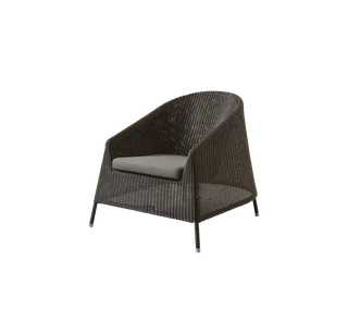 Kingston lounge chair by Cane-line in Mocca, small round Weave, Taupe, Natté w/QuickDry & Airflow – product photo 2 of 2