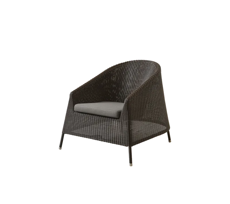 Kingston lounge chair by Cane-line in Mocca, small round Weave, Taupe, Natté w/QuickDry & Airflow – product photo 2 of 2