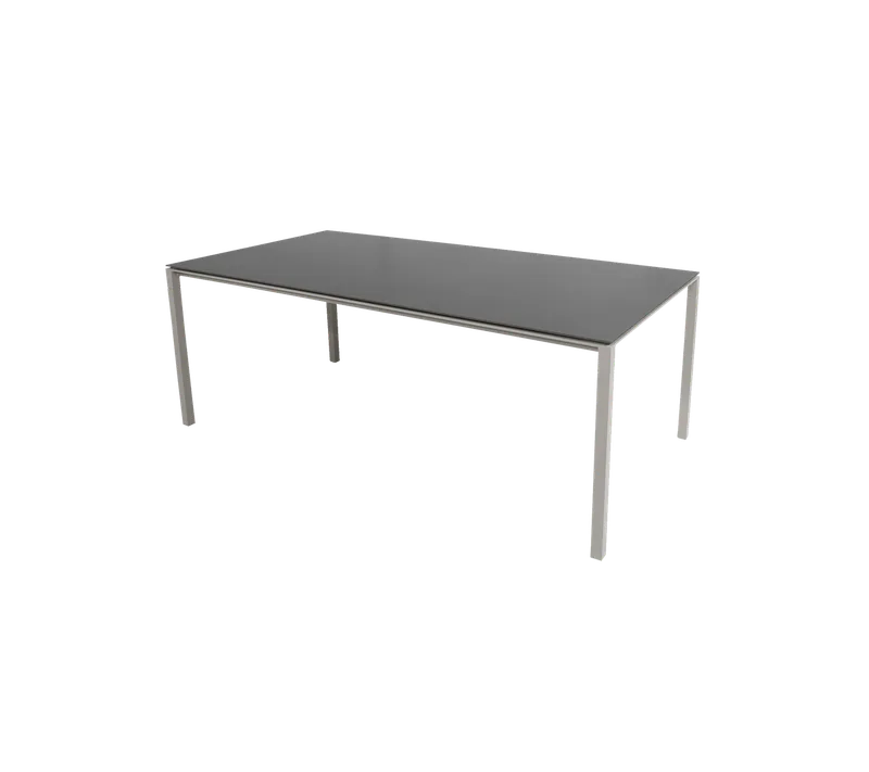 Pure dining table, 200x100 cm van Cane-line in Taupe, aluminium, Nero black, ceramic – productfoto