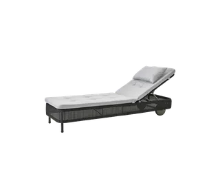 Presley sunbed de Cane-line en Black, small round Weave, Light grey, Natté w/QuickDry & Airflow – photo du produit 2 sur 2
