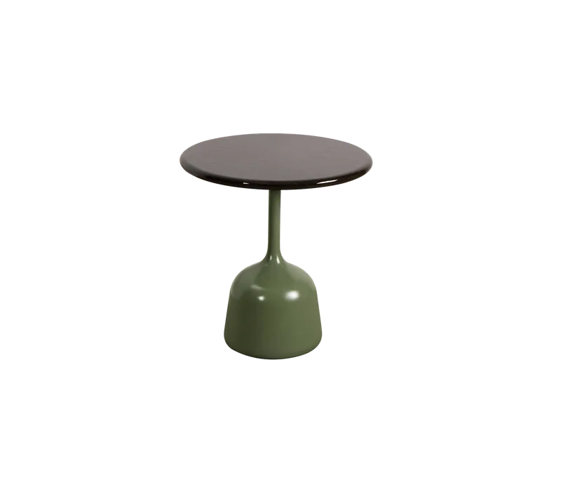 Glaze coffee table, small van Cane-line in Olive green, semi glossy aluminium, Black, lava stone glazed – productfoto