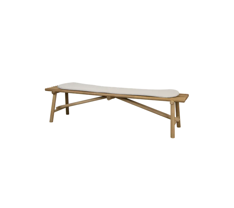 Sticks bench van Cane-line in Teak, Sand, Natté w/QuickDry & Airflow – productfoto