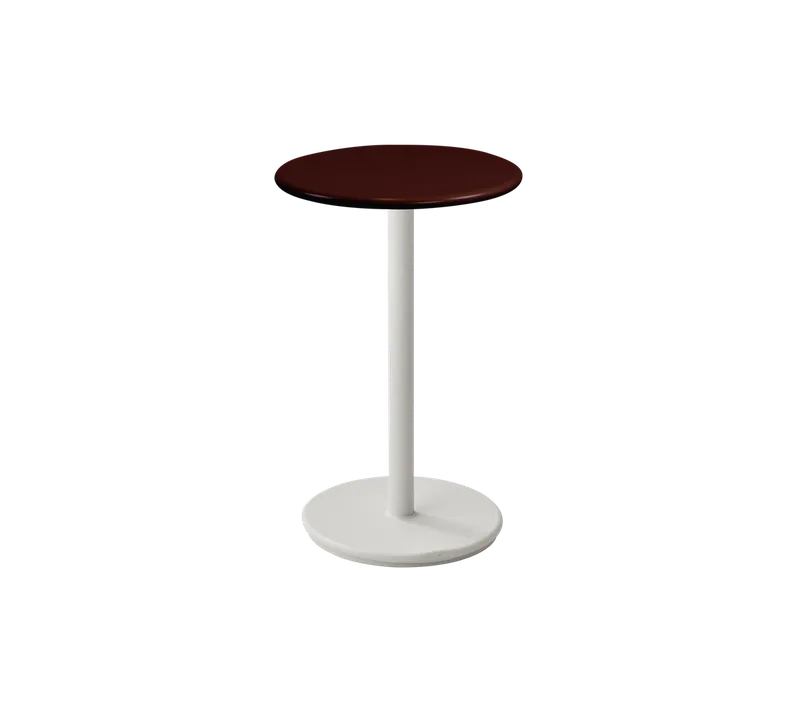 Go café table dia. 45 cm de Cane-line en Sand, Aluminium, Burgundy, semi glossy aluminium – photo du produit