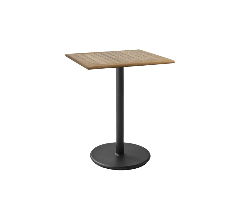 Go café table 72x72 cm by Cane-line in Lava grey, aluminium, Teak w/rounded corners – product photo