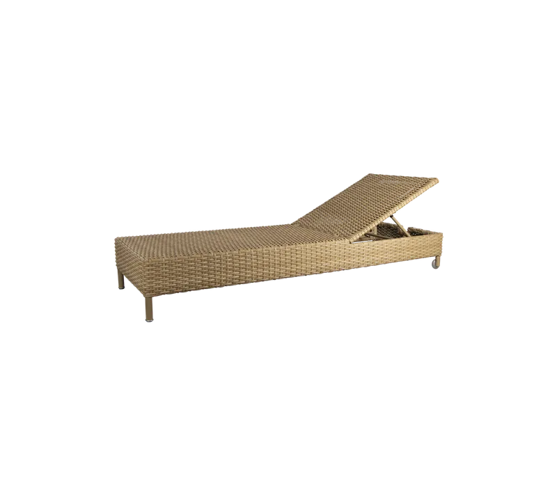 Rest sunbed single by Cane-line in Natural, large flat peel Weave, None – product photo