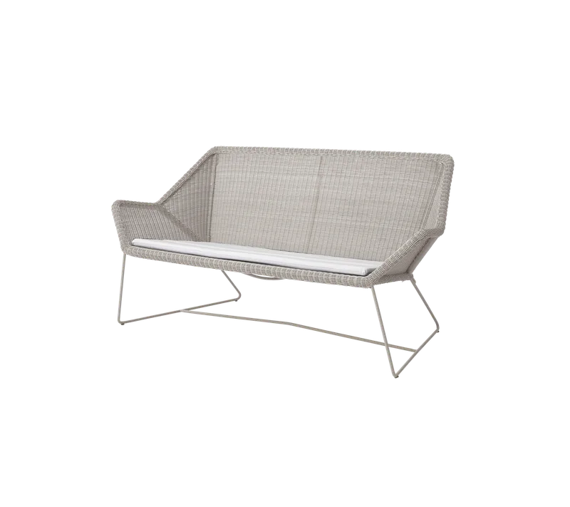 Breeze 2-seater sofa von Cane-line in Sand, small round Weave, White, Natté – Produktfoto