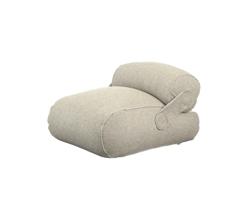 Unite lounge chair by Cane-line in Desert sand, Rise w/QuickDry & Airflow – product photo