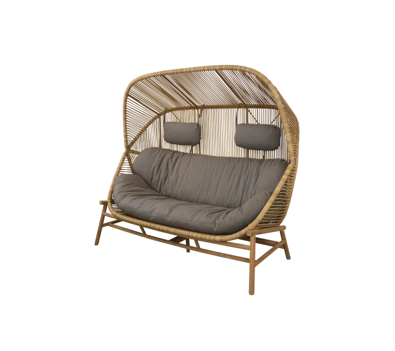 Hive 2-seater sofa by Cane-line in Natural, small round core Weave, Teak, Taupe, AirTouch w/QuickDry & Airflow – product photo