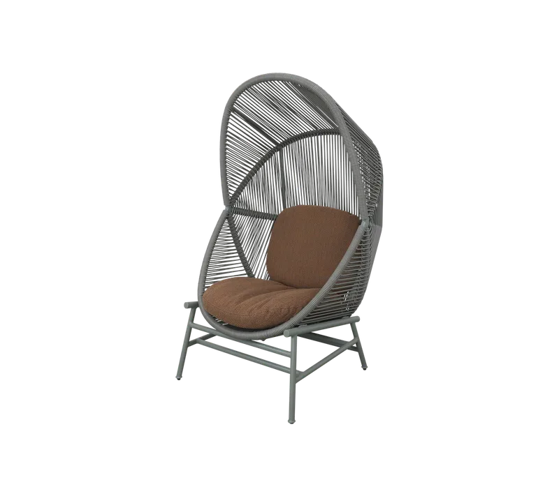 Hive chair by Cane-line in Dusty green, small round core Weave, Dusty green, aluminium, Umber brown, Rise w/QuickDry & Airflow – product photo