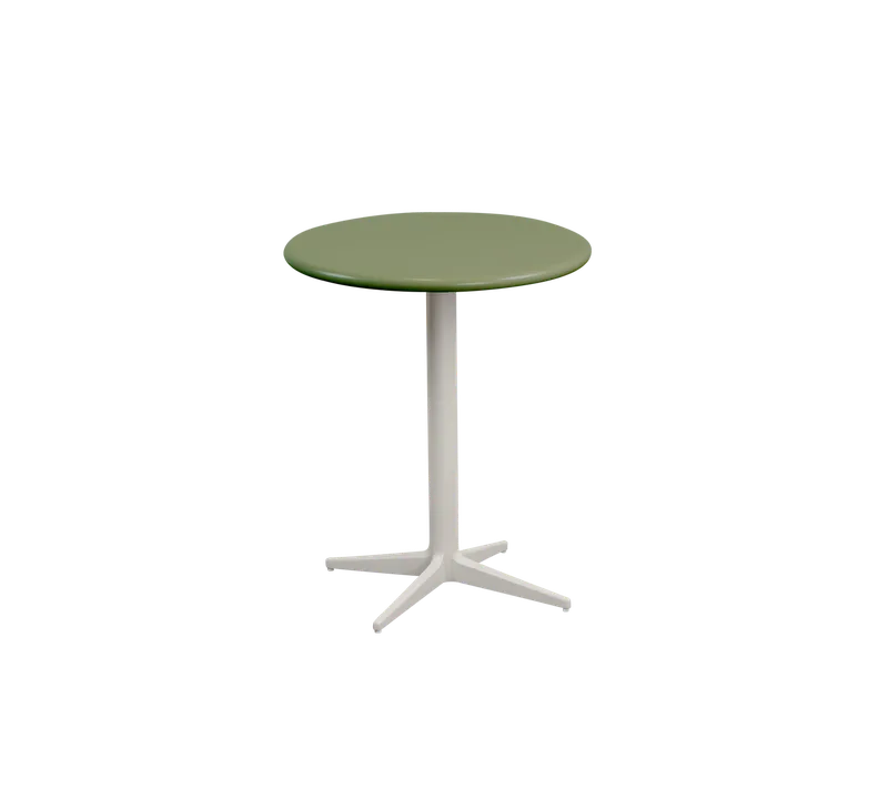 Drop café table dia. 45 cm de Cane-line en Sand, Aluminium, Olive green, semi glossy aluminium – photo du produit 2 sur 2