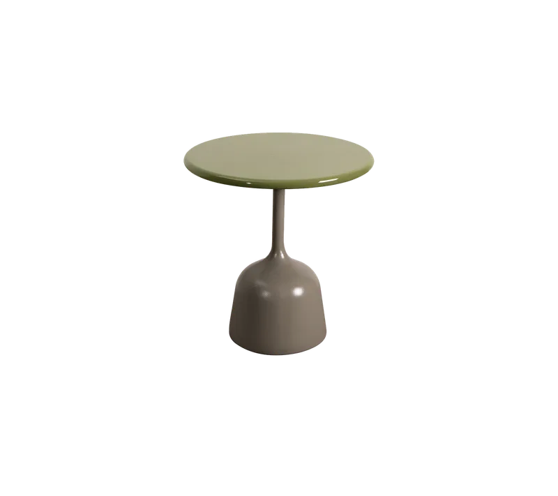 Glaze coffee table, small van Cane-line in Taupe, semi glossy aluminium, Green, lava stone glazed – productfoto