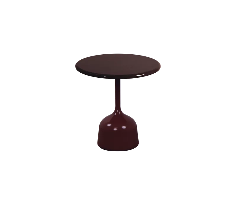 Glaze coffee table, small van Cane-line in Burgundy, semi glossy aluminium, Burgundy, lava stone glazed – productfoto