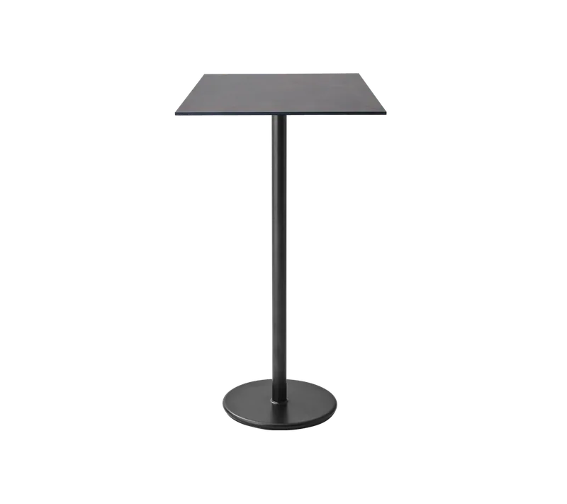 Go bar table 75x75 cm by Cane-line in Lava grey, aluminium, Dark grey structure, High pressure laminate – product photo