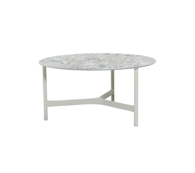 Twist coffee table, large von Cane-line in White, aluminium, Multi colour, ceramic – Produktfoto