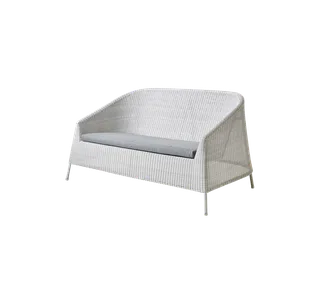 Kingston 2-seater sofa van Cane-line in White grey, small round Weave, Grey, Natté w/QuickDry & Airflow – productfoto 2 van 2