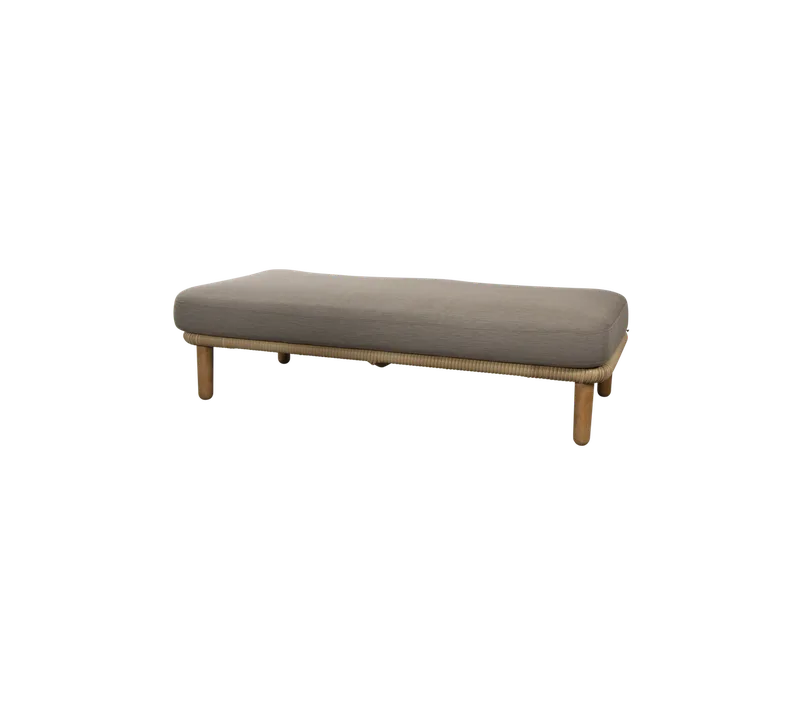Arch 2-seater sofa module de Cane-line en Natural/taupe, large flat peel Weave incl. taupe AirTouch w/QuickDry & Airflow – photo du produit
