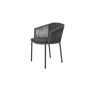 Moments chair, stackable de Cane-line en Dark grey, string open Soft Rope, Dark grey, Focus seat/back – photo du produit 2 sur 2