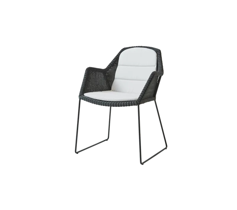 Breeze chair van Cane-line in Black, small round Weave, White, Natté – productfoto