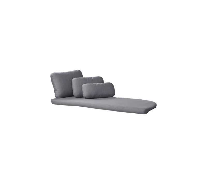 Savannah daybed, left module, Cushion set van Cane-line in Grey, Natté w/QuickDry & Airflow – productfoto 2 van 2