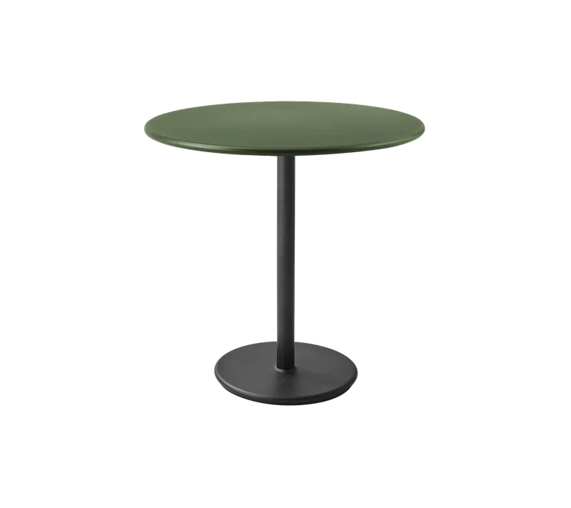 Go café table dia. 80 cm von Cane-line in Lava grey, aluminium, Dark green, aluminium – Produktfoto