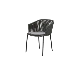 Moments chair, stackable de Cane-line en Dark grey, string open Soft Rope, Grey, Natté – photo du produit 2 sur 2