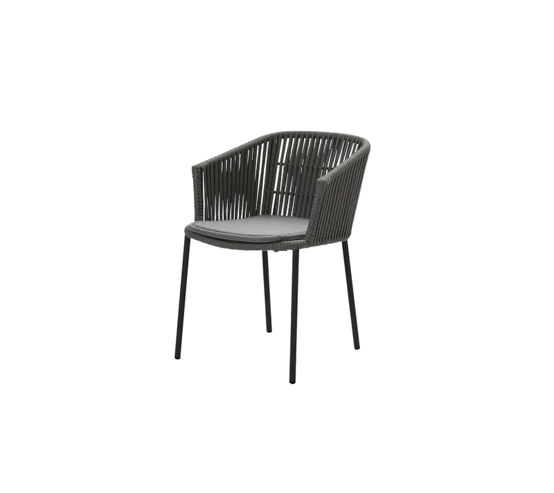Moments chair, stackable de Cane-line en Dark grey, string open Soft Rope, Grey, Natté – photo du produit 2 sur 2