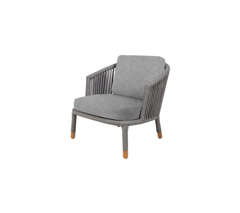 Moments lounge chair van Cane-line in Grey, string open Soft Rope, Light grey, Zen – productfoto