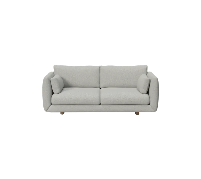 Bloom 2-seater sofa w/teak legs by Cane-line in Light grey, Essence – product photo