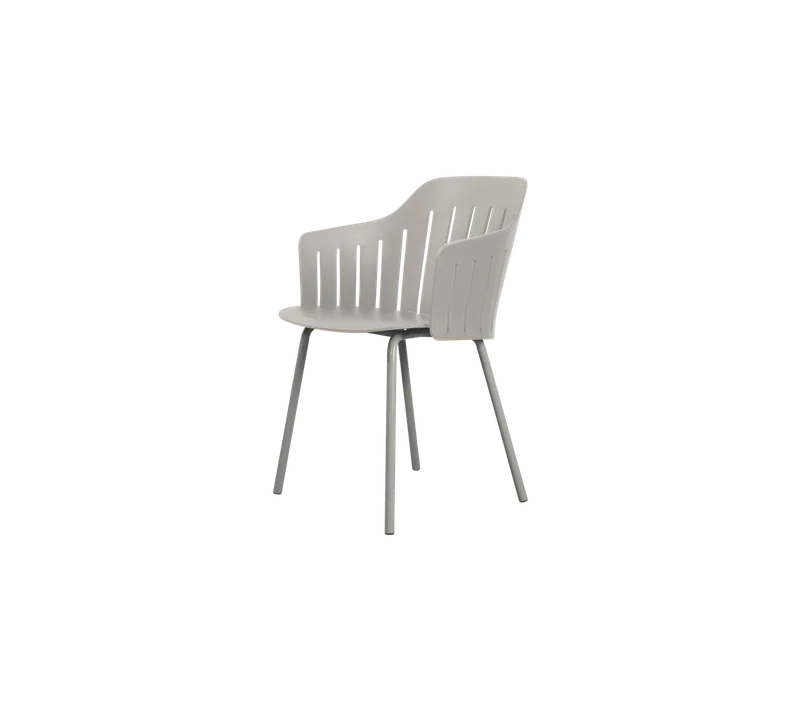 Choice chair with 4 legs de Cane-line en Taupe, polypropylene, up to 98% recycled, Taupe, steel, indoor – photo du produit