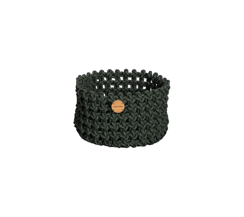 Soft Rope basket medium de Cane-line en Dark green, braid large Soft Rope – photo du produit