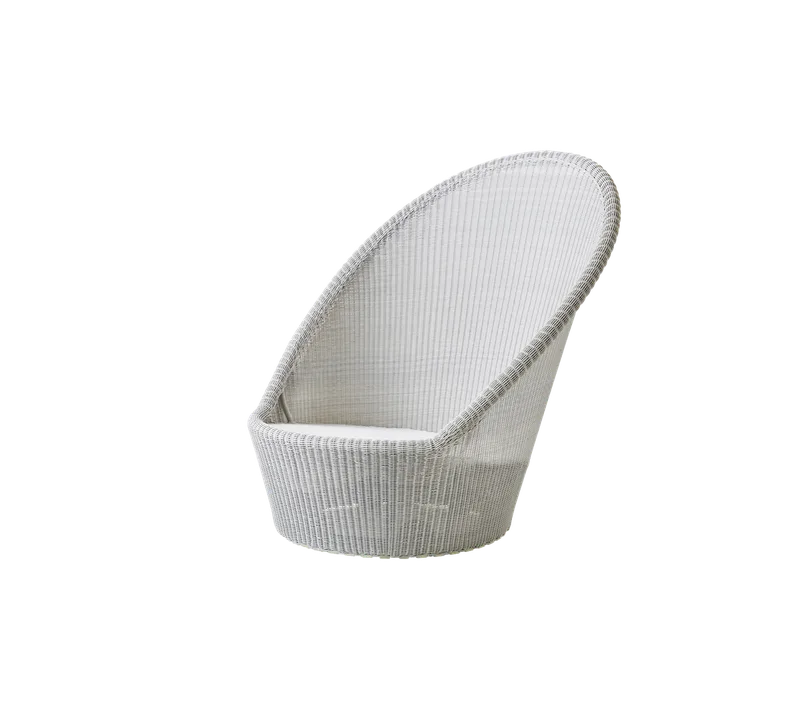 Kingston sunchair w/wheels by Cane-line in White grey, small round Weave, None – product photo 2 of 2