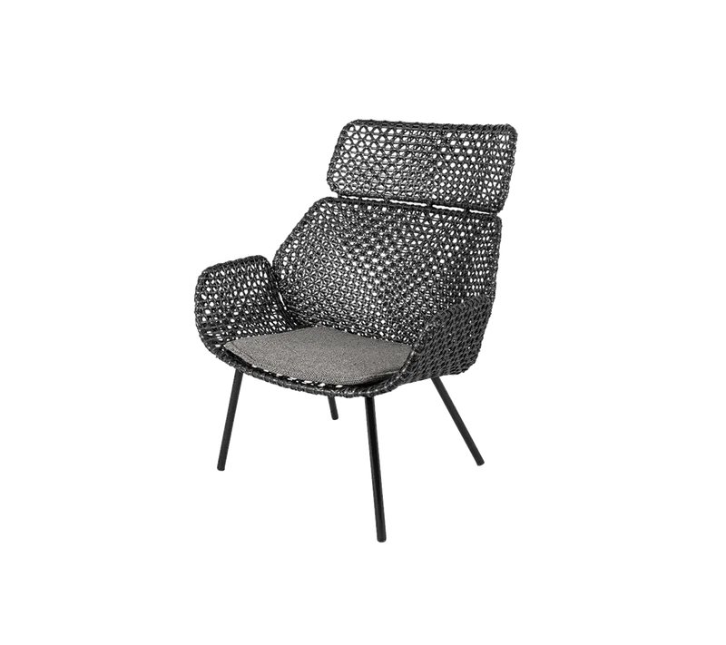Vibe highback chair by Cane-line in Black/graphite, small cross peel Weave, Dark grey, Wove – product photo 2 of 2