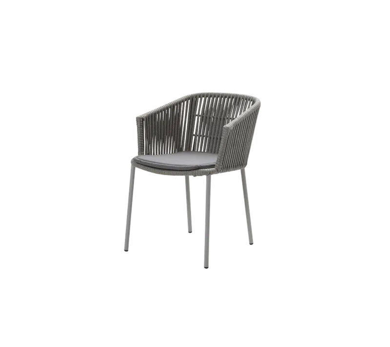 Moments chair, stackable de Cane-line en Grey, string open Soft Rope, Grey, Natté – photo du produit 2 sur 2