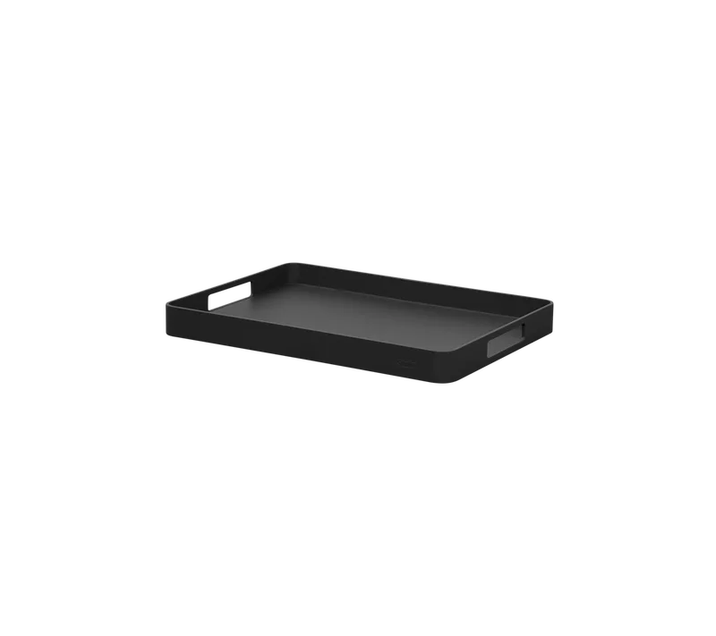 Club tray rect. medium van Cane-line in Lava grey, aluminium – productfoto