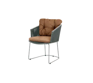 Moments chair van Cane-line in Grey, string open Soft Rope, Umber brown, Rise – productfoto 2 van 2