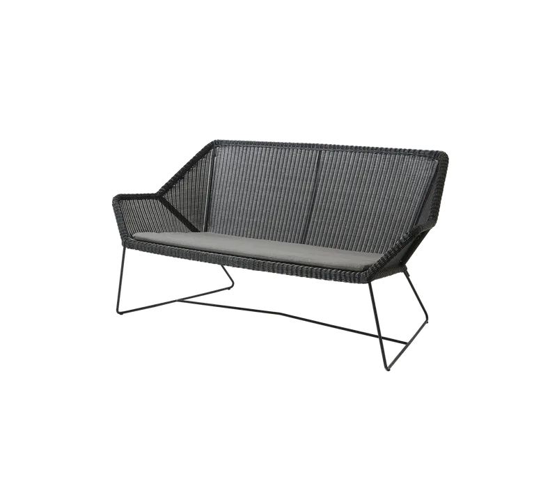 Breeze 2-seater sofa von Cane-line in Black, small round Weave, Taupe, Natté – Produktfoto