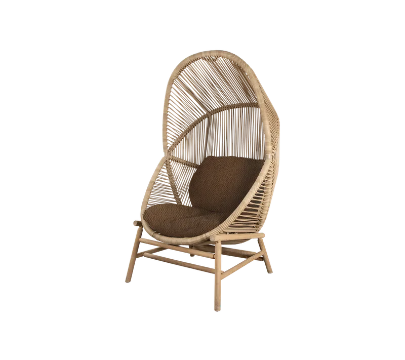 Hive chair by Cane-line in Natural, small round core Weave, Teak, Umber brown, Rise w/QuickDry & Airflow – product photo