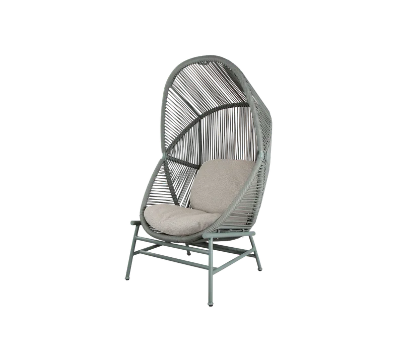 Hive chair by Cane-line in Dusty green, small round core Weave, Dusty green, aluminium, Light brown, Rise w/QuickDry & Airflow – product photo